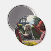 ピンクの花の彫刻、インセル・マナウ、ババリアの花 マグネット (正面/裏面)