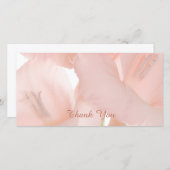 ピンクの花の悔やみや弔慰/記念のサンキューカード サンキューカード (正面/裏面)