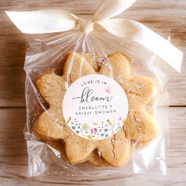 ピンクの花の愛が咲く ラウンドシール