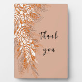 ピンクの花の感謝テーブルサイン プレート フォトプラーク (正面)