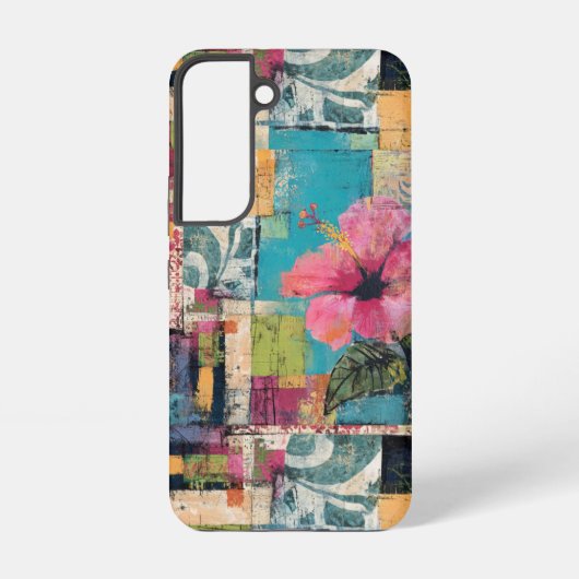 ピンクの花の抽象画 SAMSUNG GALAXYケース (裏面)