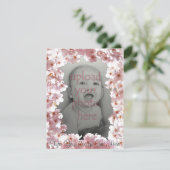 ピンクの花の招待状パーソナライズされたRSVPカード 招待状 (スタンド正面)