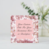 ピンクの花の招待状パーソナライズされたRSVPカード 招待状 (スタンド正面)