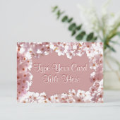 ピンクの花の招待状パーソナライズされたRSVPカード 招待状 (スタンド正面)