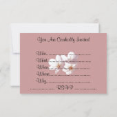 ピンクの花の招待状パーソナライズされたRSVPカード 招待状 (裏面)