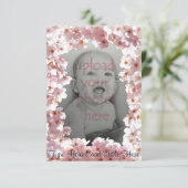 ピンクの花の招待状パーソナライズされたRSVPカード 招待状 (スタンド正面)