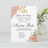 ピンクの花の招待状 招待状 (スタンド正面)