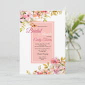 ピンクの花の招待状 招待状 (スタンド正面)