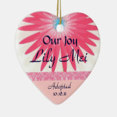 ピンクの花の採用の発表の記念品 セラミックオーナメント (右)