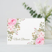 ピンクの花の文房具との愛 招待状 (スタンド正面)