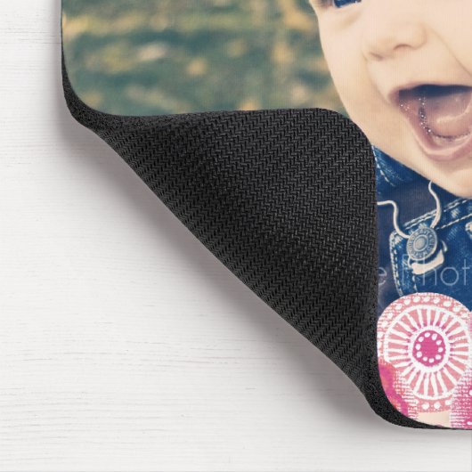 ピンクの花の新生児の写真フレームのギフトのマウスパッド マウスパッド (コーナー)