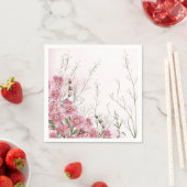 ピンクの花の春のベイビーシャワー スタンダードカクテルナプキン (インサイチュ)
