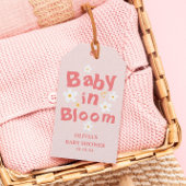 ピンクの花の春の赤ちゃんが咲く ベイビーシャワーのお favors ギフトタグ