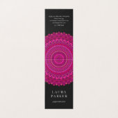 ピンクの花の曼荼羅のオーナメント 名刺 (外部フラット)