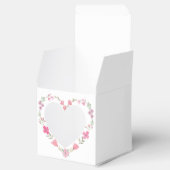 ピンクの花の最初の交信ハート フェイバーボックス (オープン)