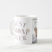 ピンクの花の最強ママ コーヒーマグカップ (正面左)