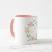 ピンクの花の最高のママ エバー 母の日ギフト マグカップ (正面左)