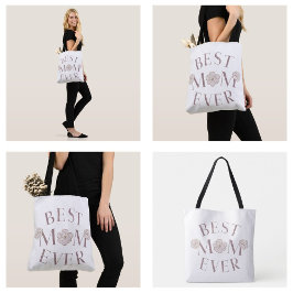 ピンクの花の最高のママ トートバッグ