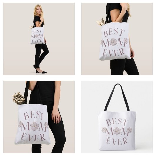 ピンクの花の最高のママ トートバッグ