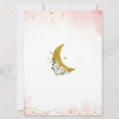 ピンクの花の月を超えてベイビーシャワー招待状 招待状 (裏面)