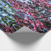 ピンクの花の木のハナミズキ ラッピングペーパー (角)