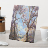 ピンクの花の木の壁飾り 台座サイン (インサイチュ)