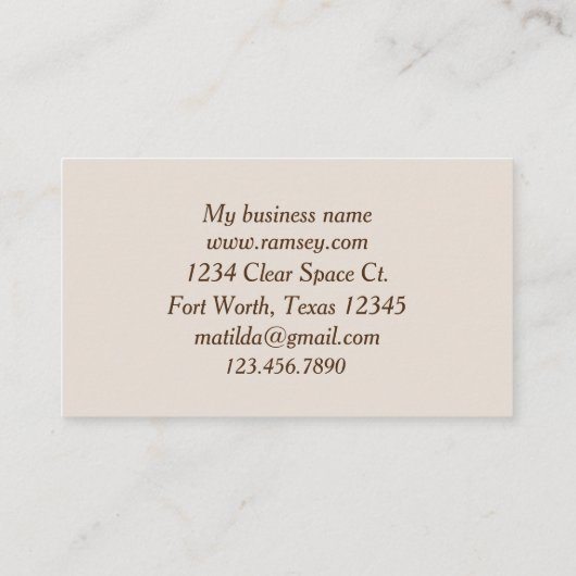 ピンクの花の木の水の色の植物 名刺 (裏面)