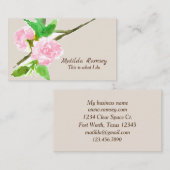 ピンクの花の木の水の色の植物 名刺 (正面/裏面)