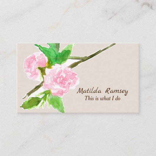 ピンクの花の木の水の色の植物 名刺 (正面)