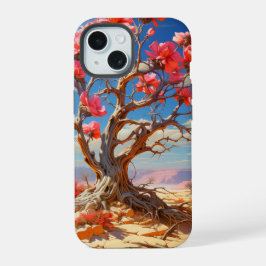 ピンクの花の木 iPhone 16ケース