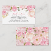 ピンクの花の本の代わりに、本を持って エンクロージャーカード (正面/裏面)