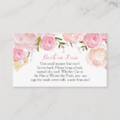 ピンクの花の本の代わりに、本を持って エンクロージャーカード (正面)