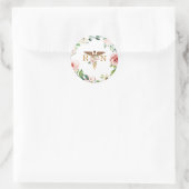 ピンクの花の杖のゴールド RN 卒業生 ラウンドシール (バッグ)