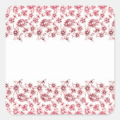 ピンクの花の束 スクエアシール (正面)