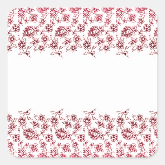 ピンクの花の束 スクエアシール (正面)