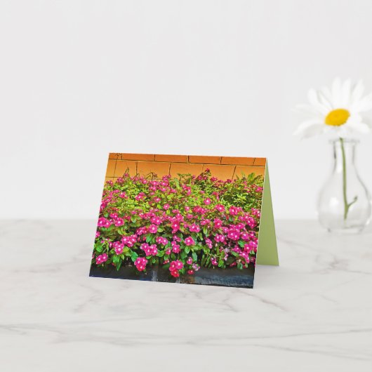 ピンクの花の束 – 空白の カード (小さな植物)