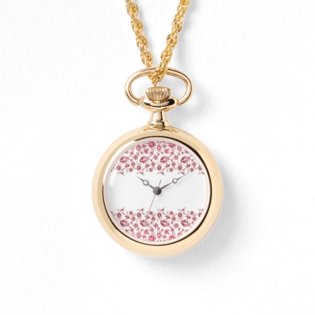 ピンクの花の束 腕時計 (正面)