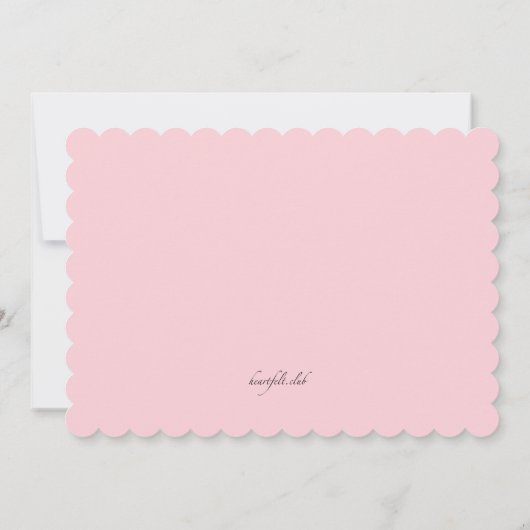 ピンクの花の枝写真の誕生の発表 案内状 (裏面)