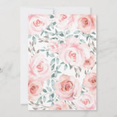 ピンクの花の森林動物のベビーシャワーの誕生日 サンキューカード (裏面)