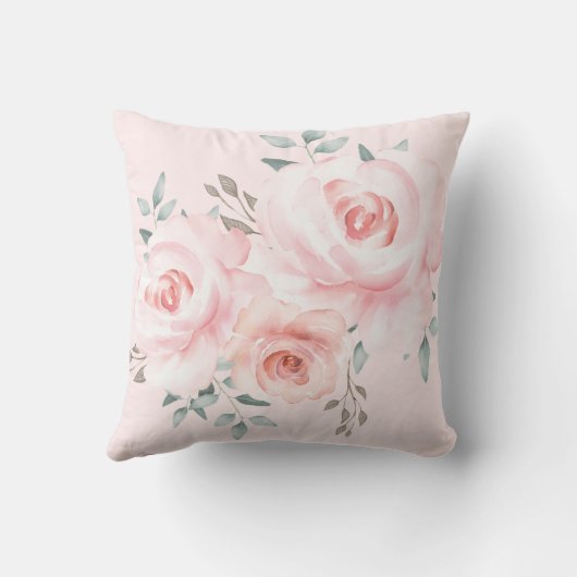 ピンクの花の森林動物の誕生Statsの子供部屋 クッション (裏面)