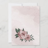 ピンクの花の植物性リース結婚ズ 招待状 (裏面)