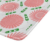 ピンクの花の模様 カッティングボード (角)