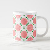 ピンクの花の模様 ジャンボコーヒーマグカップ (右)