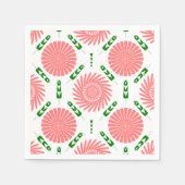 ピンクの花の模様 スタンダードカクテルナプキン (正面)