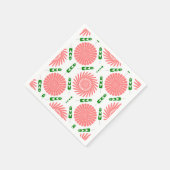 ピンクの花の模様 スタンダードカクテルナプキン (角)