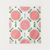 ピンクの花の模様 タペストリー (正面)