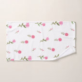 ピンクの花の模様 バスタオルセット (ハンドタオル)