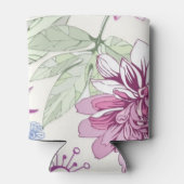 ピンクの花の模様 缶クーラー (裏面)