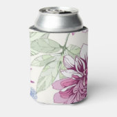 ピンクの花の模様 缶クーラー (缶裏面)