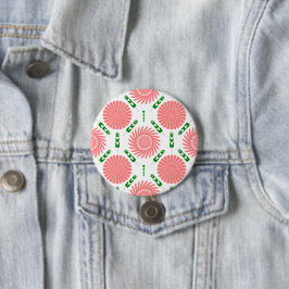 ピンクの花の模様 缶バッジ